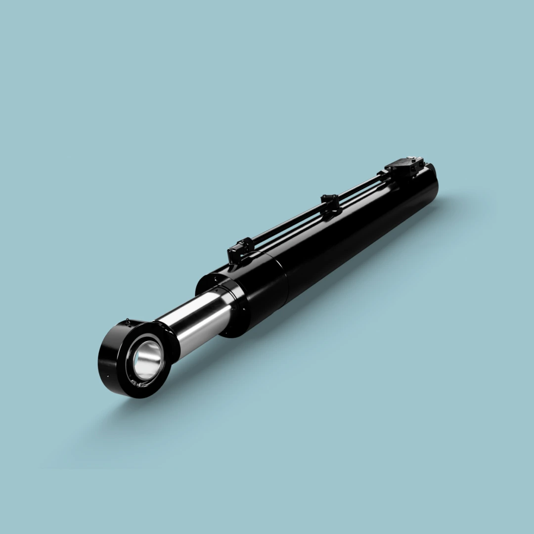 Black cylinder on a teal background
