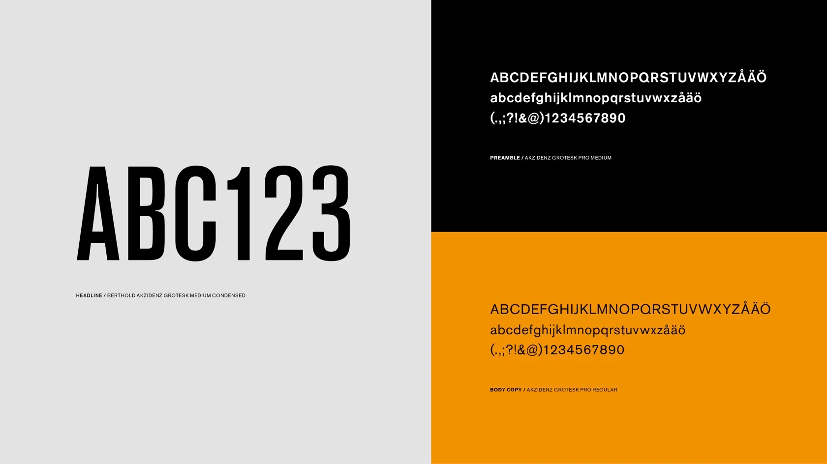 Typografi för Anza Pro