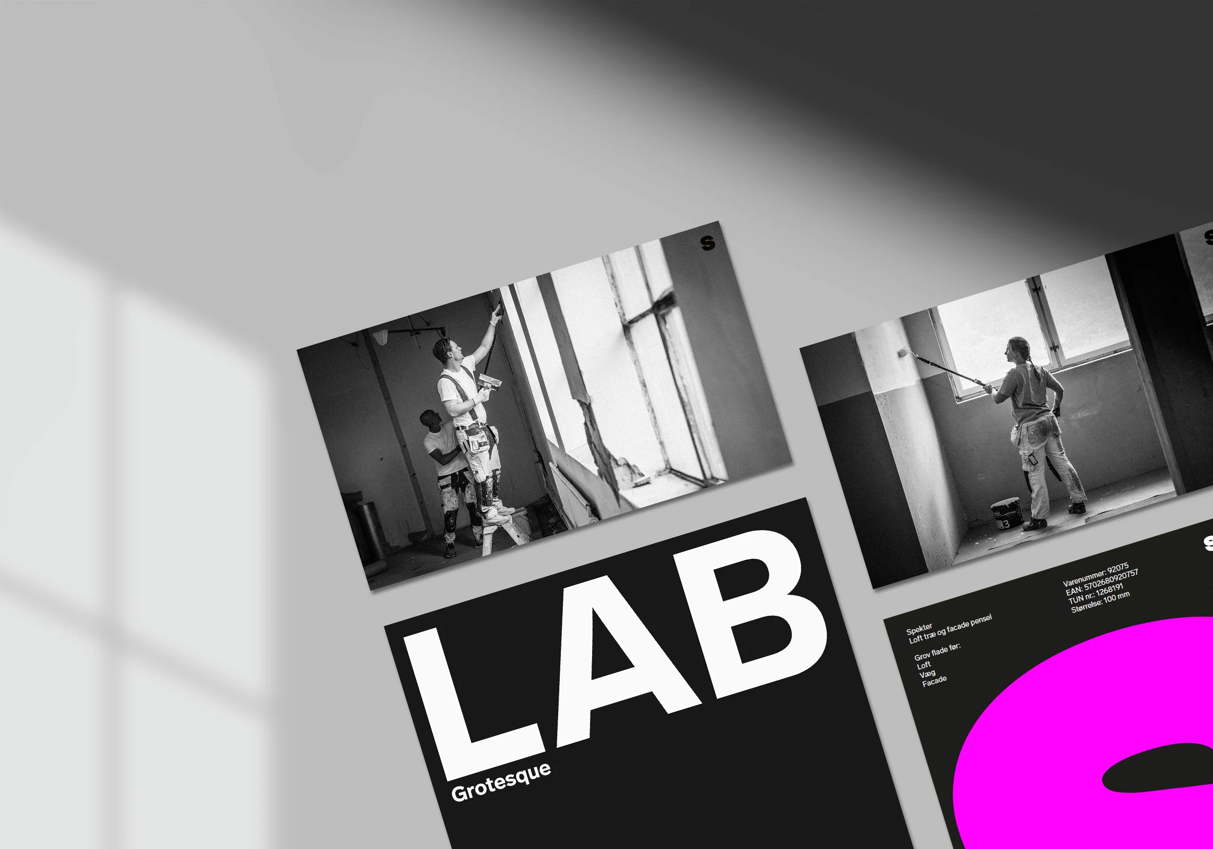 Mockup med foton på målare och LAB