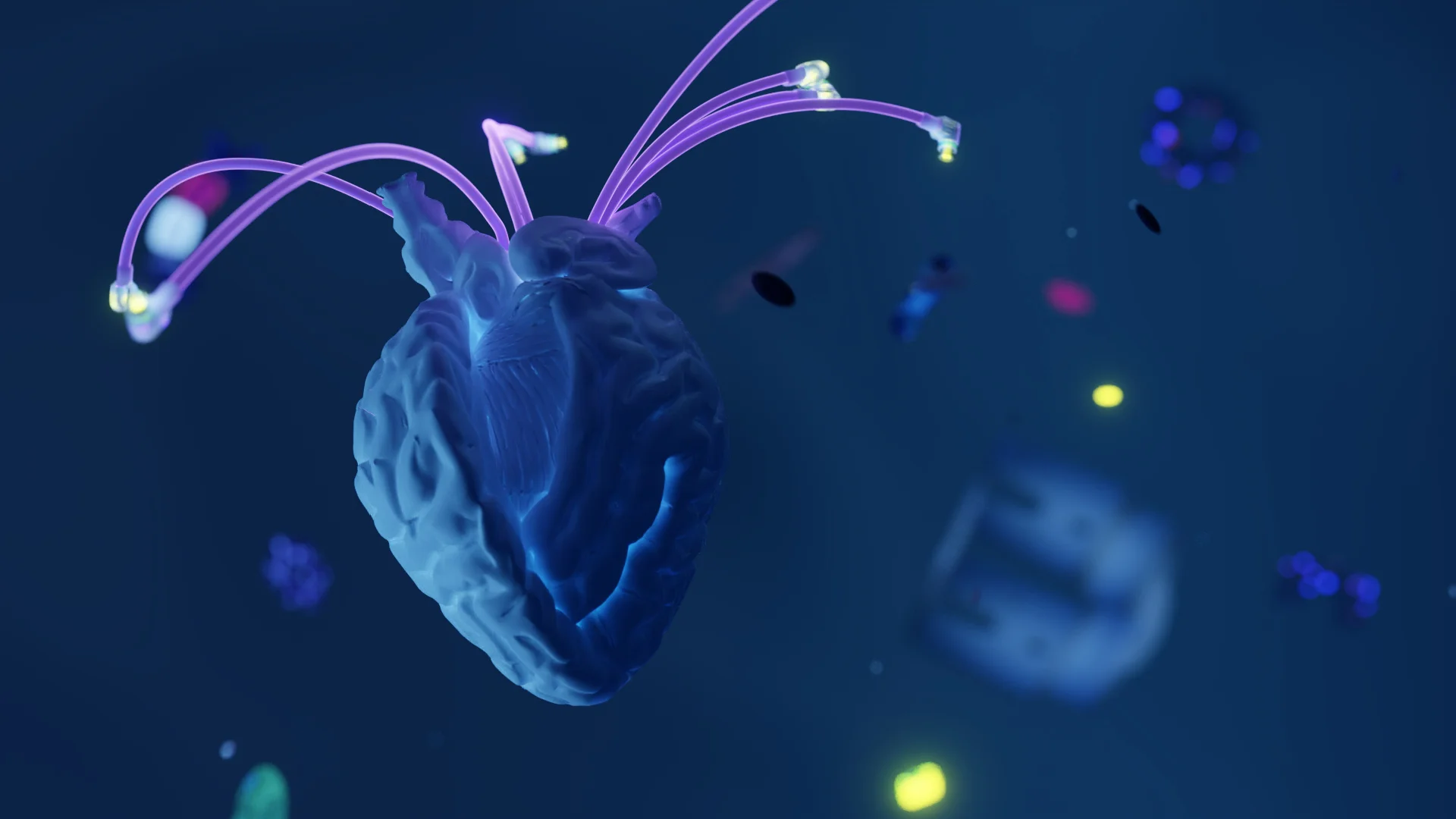 3d renderad hjärta, Varumärkesbild, Troax Panel Detection: Patentsökt teknologi för automatisk övervakning av maskinskydd.